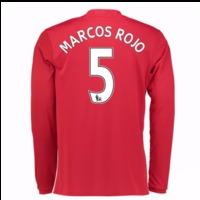 2016-17 Man United Home Long Sleeve Shirt (Marcos Rojo 5) - Kids