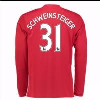 2016-17 Man United Home Long Sleeve Shirt (Schweinsteiger 31)