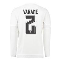 2015-16 Real Madrid Long Sleeve Home Shirt (Varane 2) - Kids