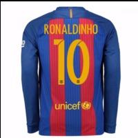 2016-17 Barcelona Home Long Sleeve Shirt (Ronaldinho 10)