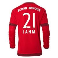 2015-16 Bayern Munich Long Sleeve Home Shirt (Lahm 21)