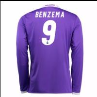 2016-17 Real Madrid Away Longsleeve Shirt (Benzema 9)