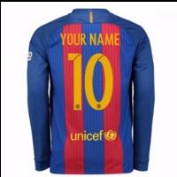 2016-17 Barcelona Home Long Sleeve Shirt (Your Name)