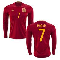 2016-2017 Spain Long Sleeve Home Shirt (Morata 7)