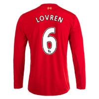 2015-16 Liverpool Home Long Sleeve Shirt (Lovren 6) - Kids