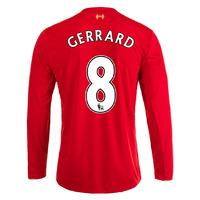 2015-16 Liverpool Home Long Sleeve Shirt (Gerrard 8) - Kids