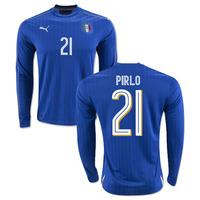 2016-2017 Italy Long Sleeve Home Shirt (Pirlo 21)