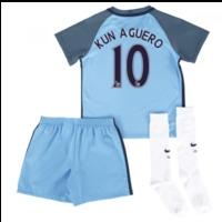 2016-17 Man City Home Mini Kit (Kun Aguero 10)