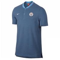 2017-2018 Man City Nike Authentic Grand Slam Polo Shirt (Blue)