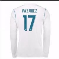 2017-18 Real Madrid Long Sleeve Home Shirt - Kids (Vazquez 17)