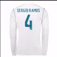2017-18 Real Madrid Long Sleeve Home Shirt - Kids (Sergio Ramos 4)