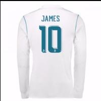 2017-18 Real Madrid Long Sleeve Home Shirt - Kids (James 10)