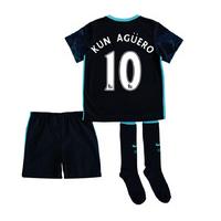 2015-2016 Man City Away Little Boys Mini Kit (Kun Aguero)