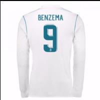 2017-18 Real Madrid Long Sleeve Home Shirt (Benzema 9)