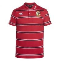 2016 2017 british irish lions rugby cotton stripe polo shirt red