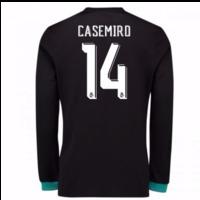 2017-18 Real Madrid Away Long Sleeve Shirt - Kids (Casemiro 14)
