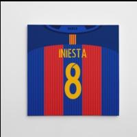 2016-2017 Barcelona Canvas Print (Iniesta 8)