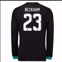 2017-18 Real Madrid Away Long Sleeve Shirt - Kids (Beckham 23)