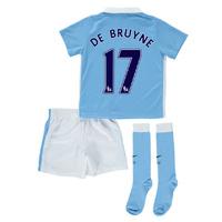 2015-2016 Man City Home Little Boys Mini Kit (De Bruyne 17)