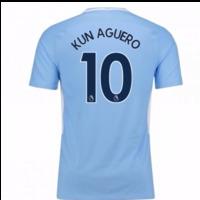 2017-18 Man City Home Shirt - Kids (Kun Aguero 10)