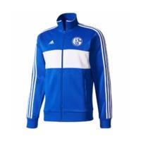 2017-2018 Schalke Adidas 3 Stripe Track Top (Blue)