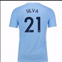 2017-18 Man City Home Shirt (Sil...