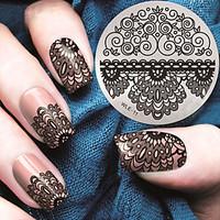 2016 latest version fashion pattern lace flower nail art stamping imag ...