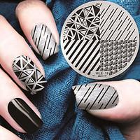 2016 latest version fashion geometric pattern nail art stamping image  ...