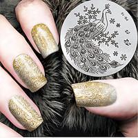 2016 latest version fashion pattern peacock nail art stamping image te ...