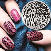 2016 Latest Version Fashion Pattern Leopard Print Nail Art Stamping Image Template Plates