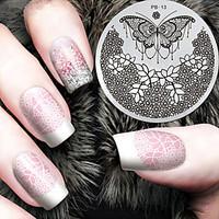 2016 Latest Version Fashion Pattern Butterfly Flower Nail Art Stamping Image Template Plates