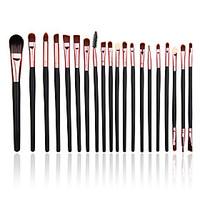 20 makeup brushes set synthetic hair professional full coverage wood f ...