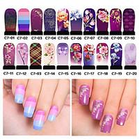 20pcs Hot Nail Art Water Transfer Stickers Decals Full Cover DIY Nail Designs Manicure Tools (C7-001 to C7-020)