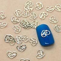 200PCS Love Heart Design Slice Metal Nail Art Decoration