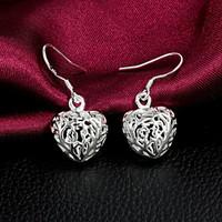 2015 fashion 925 sterling silver noble heartdrop earrings wedding part ...