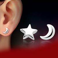 2016 korean unisex 925 silver sterling silver jewelry earrings moon st ...