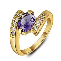 2016 luxurious 18k gold plated purple cubic zirconia engagement rings  ...