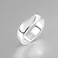 2016 Fashion Luxury Simple Square Sterling Silver Band Ring For Women