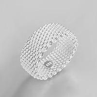 2016 Fashion Luxury Simple Mesh Creative Sterling Silver Band Ring For Women
