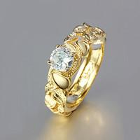 2015 Fashion Noble CZ Stone 18K Gold Plated Band Rings Wedding Party Rings For Woman