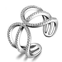 2017 New Fashion Silver Statement Rings AAA Cubic Zirconia Unique Design Jewelry For Women