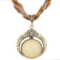 2016 moon decoration rough necklace Female clavicle short chain Turquoise stone pendant necklaces summer style jewelry