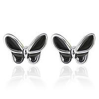 2016 Korean Women 925 Silver Sterling Silver Jewelry Acrylic Butterfly Earrings Stud Earrings 1Pair