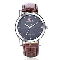 2016 SOXY Men\'s Watch Quartz Analog Water Resistant Diamante Alloy Leather Fashion Watch(Assorted Color) Wrist Watch Cool Watch Unique Watch