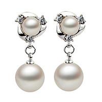 2016 korean women 925 silver sterling silver jewelry imitation pearl e ...