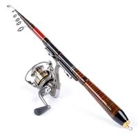 2.1M 6.89FT Telescopic Fishing Rod Travel Spinning Lure Rod Raft Pole Carbon Fiber