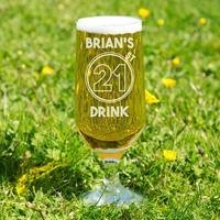 21st Drink Personalised Beer Glass