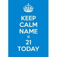 21st blue twenty first birthday card