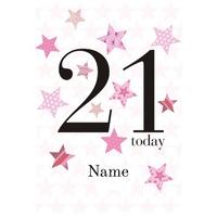 21st birthday stars personalised age birthday card