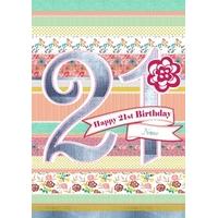 21st celebration personalised 21st birthday card